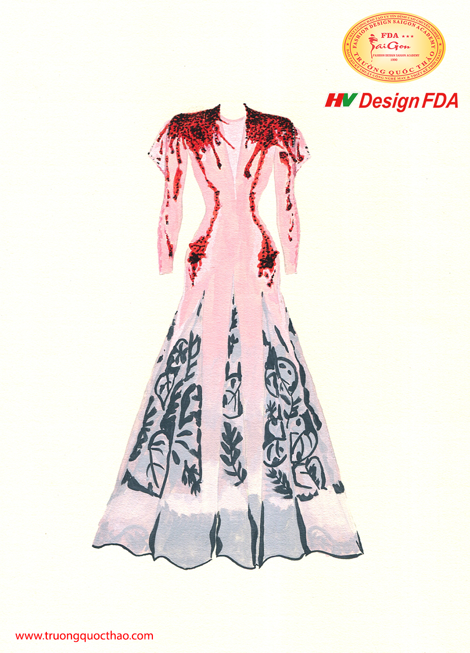 Ứng dụng Trang trí hình tròn vào thiết kế đầm váy